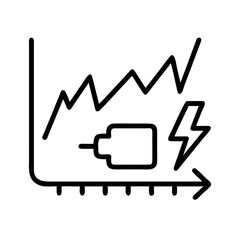 An icon shows a graph, a battery and a lightning bolt. It signifies energy and power