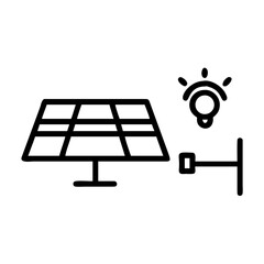 Solar panel and a light bulb, symbolizing sustainable energy and innovation. This conceptual illustration conveys a message of eco-friendliness and technological advancement. 