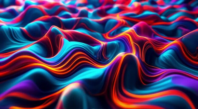 A vibrant 3D pattern of interconnected lines that grow and shift in sync with the rapid beats of a high tempo dance track 