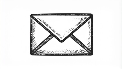 Simple Envelope Icon A Classic Hand-Drawn Sketch for Communication and Correspondence