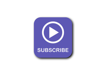 Subscribe Blue Square Button Icon for YouTube and Social Media PNG Illustration