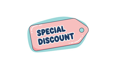 Flat Style “SPECIAL DISCOUNT” Price Tag Illustration