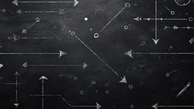 Tactics Chalkboard Design Featuring Clean Lines and Arrows on a Premium Matte Background for Clear Communication