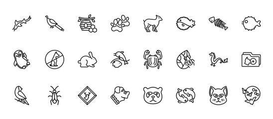 24 set of outline web  icons such as  , vector thin icons for report, presentation, diagram, web design, mobile