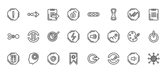 24 set of outline web user interface icons such as gradient, crop perspective, unlink, images interface, one hundred vector thin icons for report, presentation, diagram, web design, mobile app