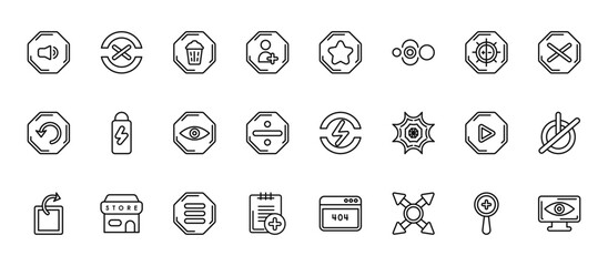 24 set of outline web user interface icons such as joyful smile, cinema star, screen in white, image with frame, about successful man vector thin icons for report, presentation, diagram, web design,
