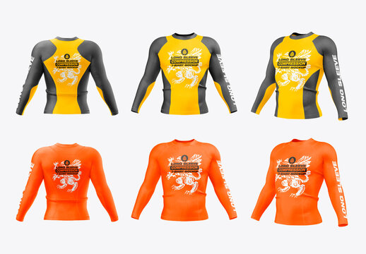 Long Sleeve Compression T-Shirt Mockup