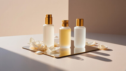 bottles of perfume and cosmetics