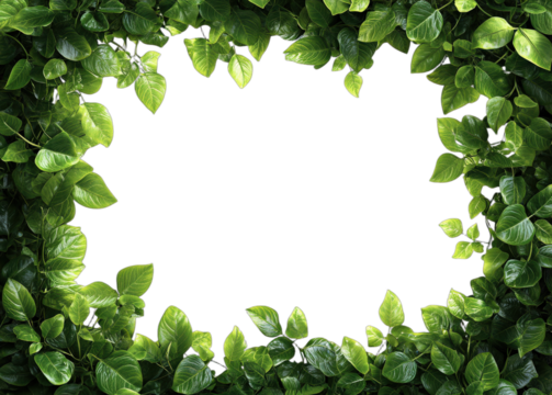 Green leafy frame forming a natural and fresh border