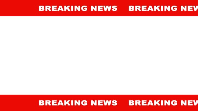News lower third background overlay template with green screen, TV broadcast style animation for breaking news or live updates. Breaking news lower third 3rd chyron.