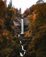 waterfall in autumn