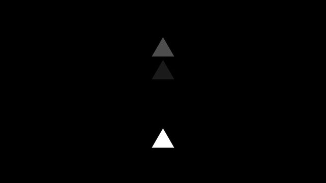  abstract directional triangle arrow loading bar animation background down arrow icon animation. Arrow direction sign.