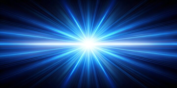Abstract blue background with rays. Flash. Rays of light. Blue star flash. Flash of blue light