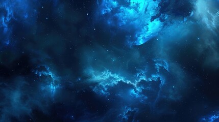Fototapeta premium Dreamy_blue_nebula_tech_background