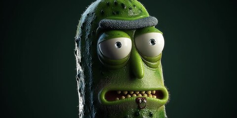 Surreal Pickle Persona with Expressive Features, ai generated.