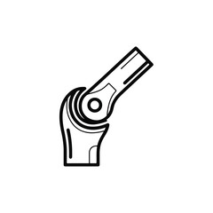 Obraz premium An outline illustration of a knee joint, depicting its skeletal structure and mechanical function for medical or anatomical study