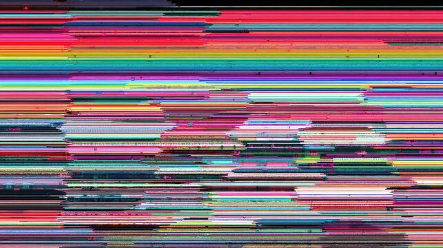 Data Stream Interruption and Glitch Distortion Illustrate the Concept of Cyber Problems and Network Failure