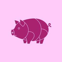 minimalist_pig_logo_illustration_geometric_design
