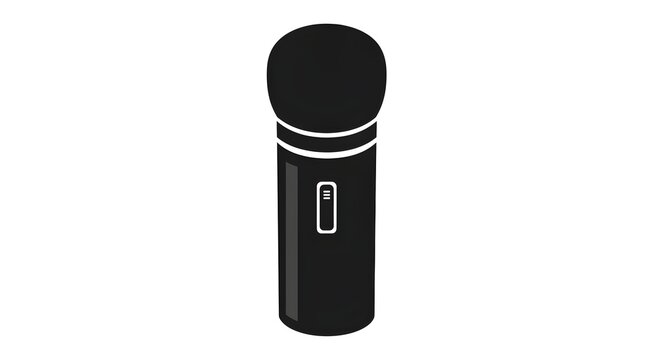 Vector illustration of a black microphone, perfect for podcasting, music, or voice recording themes on websites and apps.
