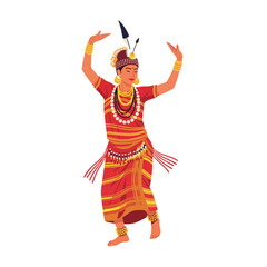 Tribal dancer culture tradition performance art costume pose