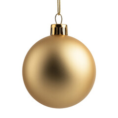 Shimmering Gold Ornament Exuding Elegance with Soft Reflections Hanging Gracefully for Festive Decor on Transparent Background