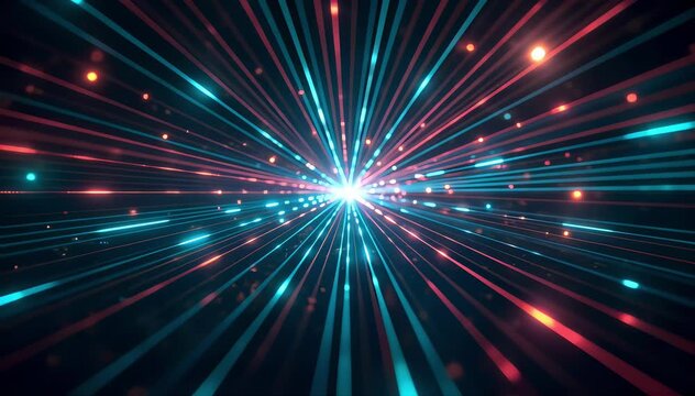 Abstract laser beams forming geometric patterns 
