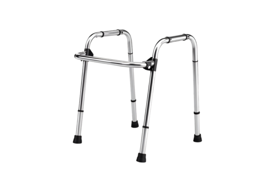 Metal Walker with Four Legs and Handrails for Support and Mobility Assistance