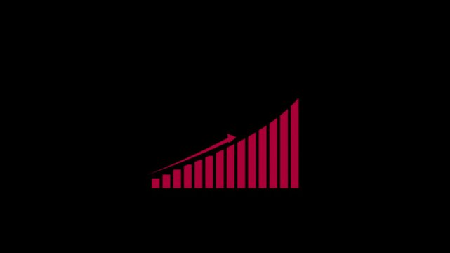  business graph chart icon animation background. business growth concept in allusive graph chart showing marketing sales profit. 4k video.