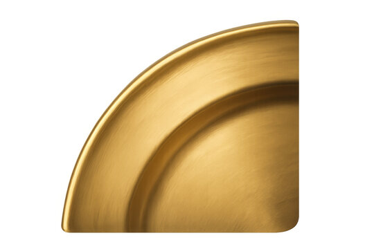 Golden metal plate texture with brushed surface, reflecting light, abstract curved detail, transparent background - Powered by Adobe