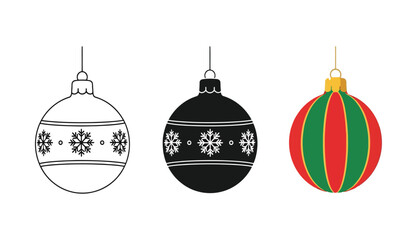 Decorative ball with snowflakes for winter holiday season vector design