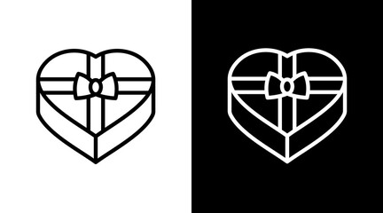 Holiday Gift White Icon Set Design