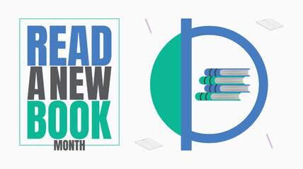 Read a New Book Month Celebration Illustration design templet