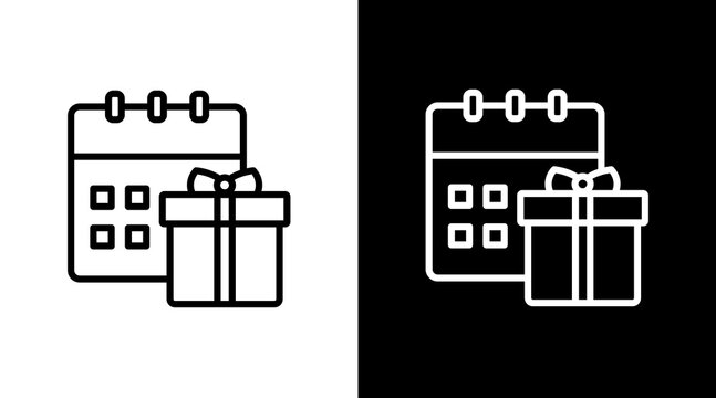 Boxing Day White Icon Set Design