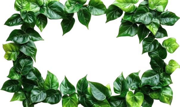 Frame of lush green ivy leaves creating a natural border