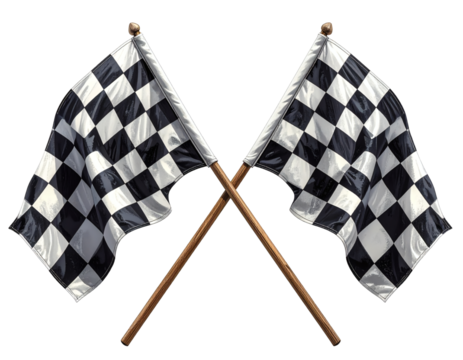 Victory awaits with dynamic checkered flags symbolizing achievement and the thrill of the race finish line