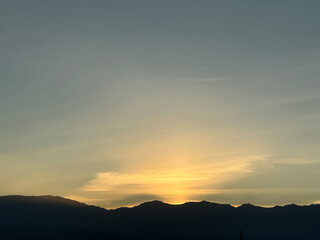 Sunset Over Mountains