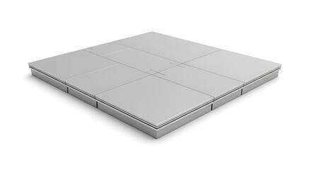 Square Modular Raised Floor Tiles on White Background modular floor square tiles