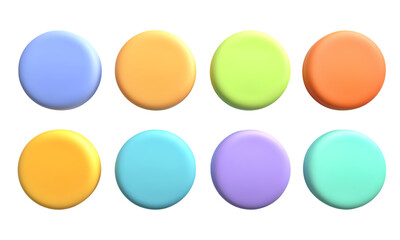 Colorful round buttons in pastel shades arranged in a grid pattern on a white background.