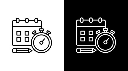 Project Deadline  White Icon Set Design