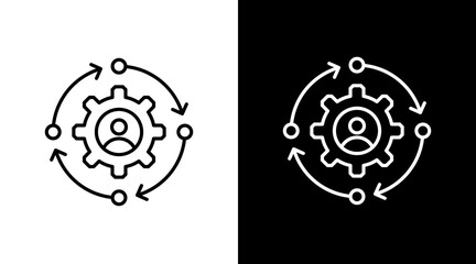 Change Management  White Icon Set Design