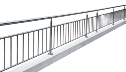 Sleek modern stainless steel railing provides safety and elegant design for any contemporary architectural project