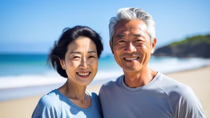 Happy Couple on Beach.
