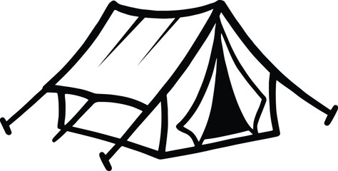 Camping Tent Vector Illustration – Outdoor Adventure, Travel, and Nature Symbol for Hiking, Tourism, Summer Camp, and Wilderness Design