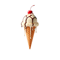 A melting ice cream cone