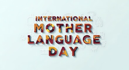 International mother language day typography isolated on white background