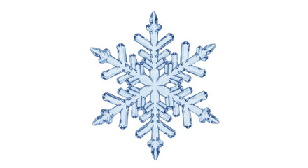  Detailed blue crystalline snowflake symbol on a transparent background, PNG image, PNG file