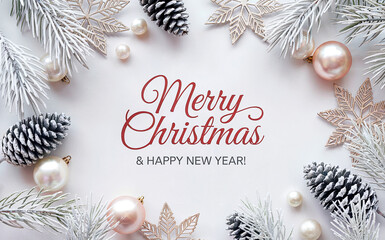 Merry Christmas Happy New Year Flatlay