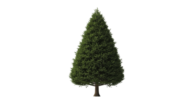 Evergreen conifer tree on a transparent background PNG image for landscaping project PNG file