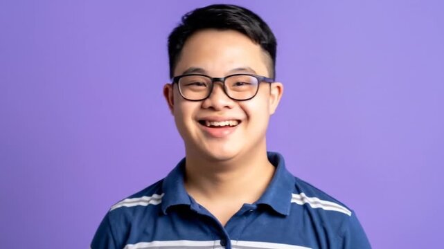 Cheerful Man on Purple.