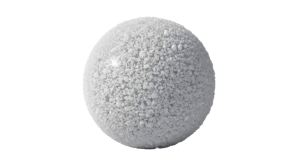 Textured white granular sphere with subtle sparkle on a transparent background, PNG image, PNG file